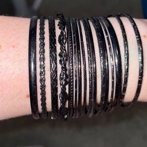 Dark silver Bangle bracelets